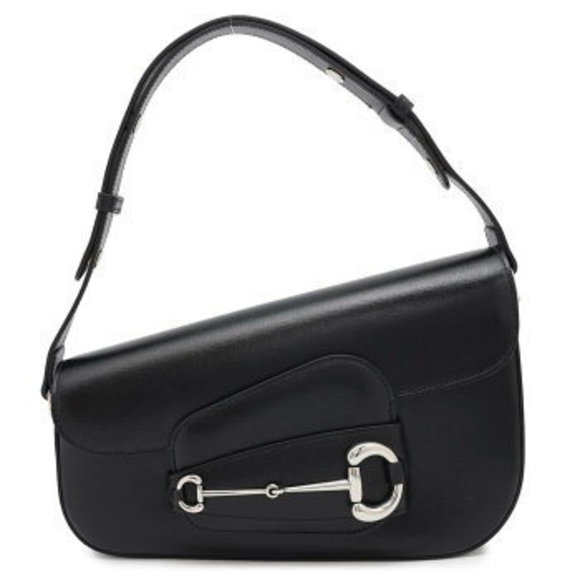Gucci Horsebit Shoulder Bag Black s - Picture 1 of 8